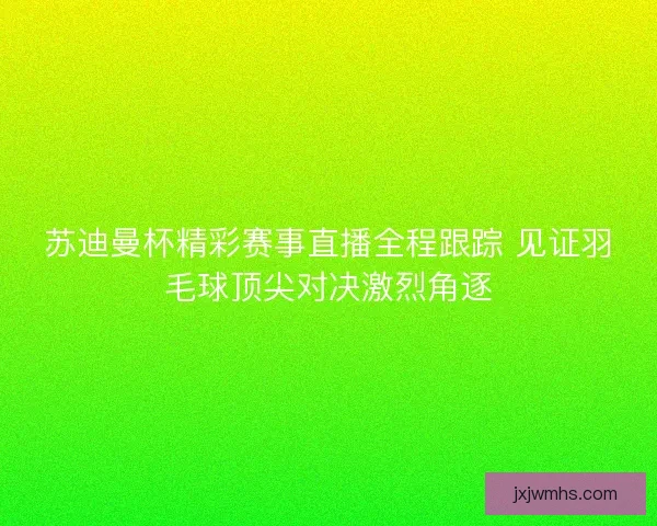 苏迪曼杯精彩赛事直播全程跟踪 见证羽毛球顶尖对决激烈角逐